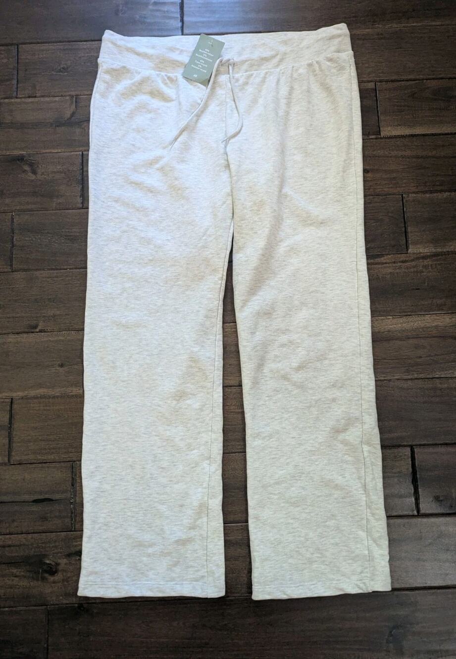 H&M Divided Terry Sweat Pants Women XL Heather Grey New Drawstring Lounge Relax